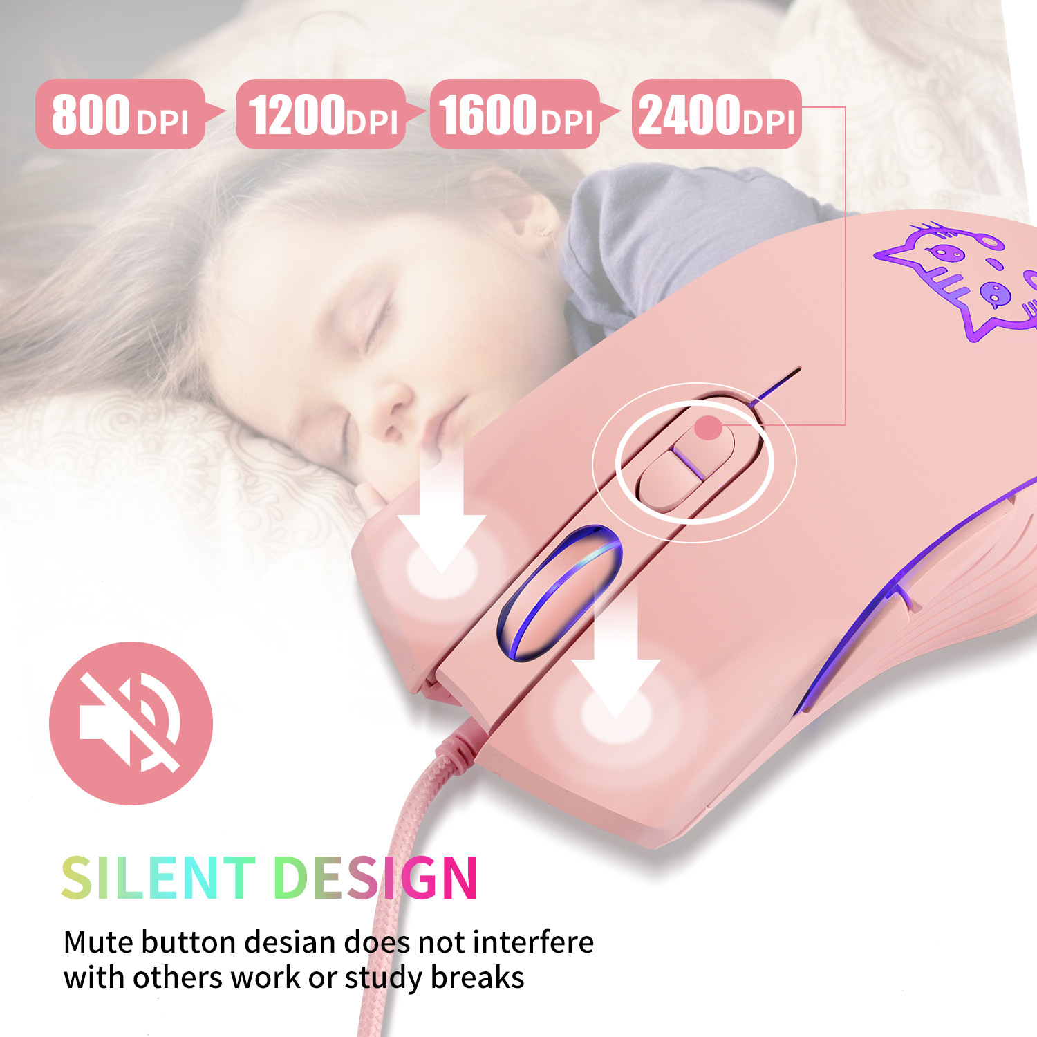 USB Wired Gaming Mouse Pink Co - Esports Gaming Maus recensione e prezzo