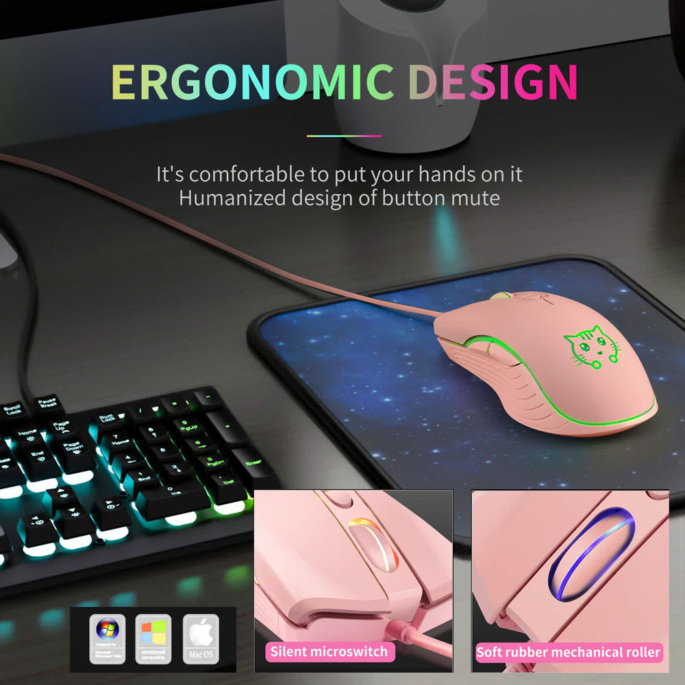 Wired USB Gaming Mouse Pink Co - Esports Gaming Maus recensione e prezzo